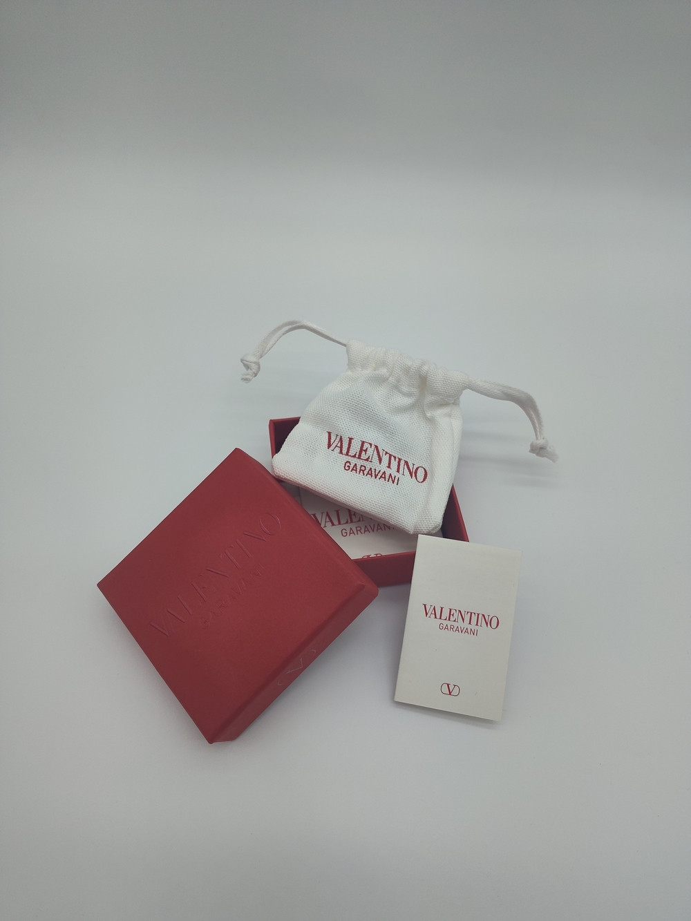 VALENTINO GARAVANI Red Jewelry Box Dust Bag Cards Envelope Mytheresa Gift Set